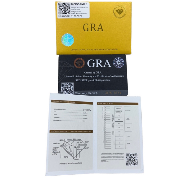 Moissanite 2 CT, on White Gold Plated 925 Sterling Silver - Picture 5 of 6